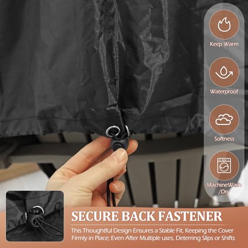 Reversible Sherpa Chair Cover Blanket with Waterproof 300D Oxford Back, Adjustable Drawstring, Non-Slip Design, Fits Chairs up to 23" – Ideal for Winter Home & Patio Use (Gray) - color: Gray