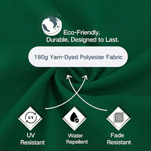 6.5' x 10' Rectangular Patio Umbrella Large Outdoor Market Umbrella w/UV Protection, Push Button Tilt and Crank Lift, Rectangle Table Umbrella for Garden, Deck, Pool, Patio, Forest Green - color: Forest Green