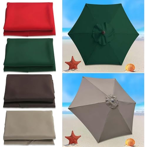 10ft Patio Umbrella Replacement Canopy 8 Ribs, Waterproof & Fade Resistant Market Umbrella Cover, Thickened Polyester Fabric for Backyard, Garden and Pool (Canopy Only) (Champagne) - color: Champagne