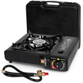 SHINESTAR Dual Fuel Stove with Butane & Propane Compatibility, Portable Camping Stove for Outdoor Cooking, Propane Adapter Hose and Carrying Case Included, 7800 BTUs Output - color: Black - 7800 BTU Dual Fuel