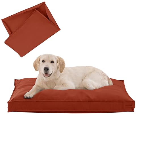 Dog Bed Covers Replacement Washable, Waterproof Dog Bed Cover with Zipper, 36Lx27Wx3H inch Durable Oxford Pet Bed Cover for Outdoor/Indoor Use, Cover Only, Tangerine - color: Tangerine, size: 36*27*3 inch