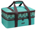 MIER Insulated Double Casserole Carrier Bag Thermal Lunch Tote for Lasagna Lugger, Potluck Parties, Picnic, Beach, Fits 9 x 13 Inches Baking Dish, Casserole Dish, Expandable by Mid Zipper, Teal - color: Teal