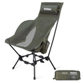 Wildhiker Compact High Back Camping Chair - Foldable with Dual Sitting Modes, Pillow, Arm Pads and Side Pockets - Lightweight Portable Chair for Motorcycle, RV, Festival, Travel - Green - color: Green