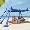 Gardentime Beach Tent Canopy with 8 Sandbags 4 Aluminum Poles, Pop Up Portable Camping Sun Shelter, Easy Set Up with 2 Sand Shovel, Ground Pegs, Carrying Bag for Outdoor Beach,Picnic, Fishing - color: Navy