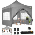 COBIZI 10x10 Pop Up Canopy with Sidewalls Heavy Duty Party Tent with Removable Awning Easy Up Outdoor Canopy Wedding, All Season Windproof&Waterproof with Roller Bag UPF 50+, Gray - color: Gray, size: 10x10 With 4 Sidewalls