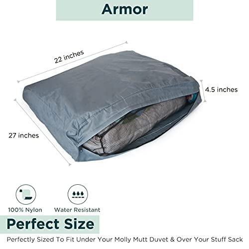 Molly Mutt Water-Resistant Dog Bed Liner, Polyester Bed Liner for Dogs, Easy to Clean, Gray, Small,22"x27"x4.75" - size: Small, style: New Version