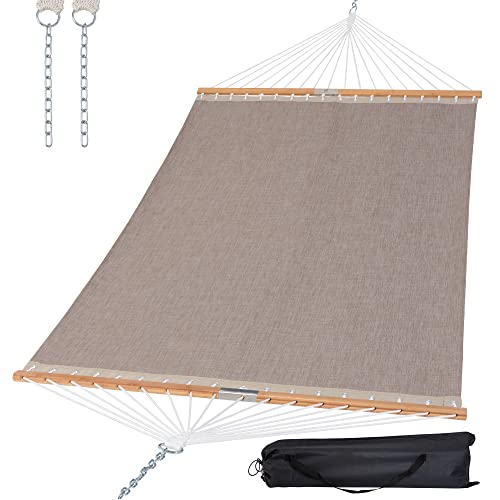 SUNCREAT Hammocks Outdoor Hammock with Spreader Bar, Poolside Portable Hammock for Outside, Coffee - color: Brown, size: 78.7 x 55.1 in, Hammock Only