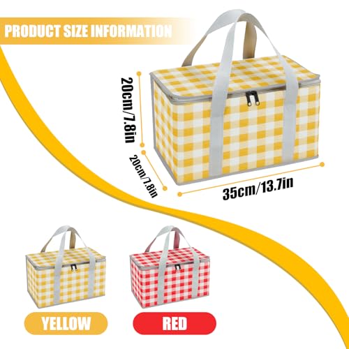 2 Pack Insulated Picnic Bag Keep Hot or Cold for Outdoor Beach Party Cooler Bags with Zippered Top Reusable Foldable