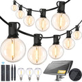 Yusist 200FT Solar String Lights Outdoor Waterproof with Remote,G40 Solar Powered String Lights with 60+3 LED Shatterproof Bulbs, Dimmable Solar Patio Hanging Lights for Outside Backyard Party - size: 200FT