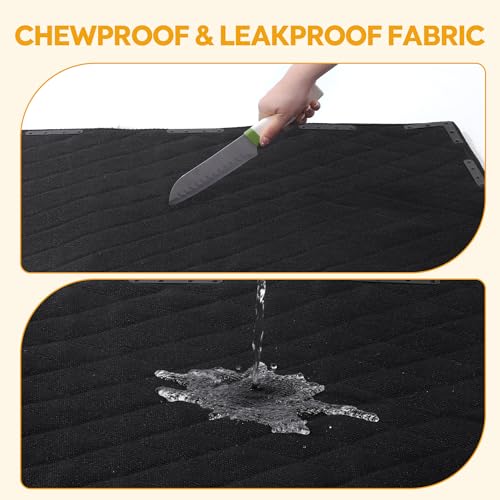 HOMBYS Chew Proof Dog Bed Mat with 12 Metal Rivets - Indestructible Kennel Pad for Teething Puppies & Aggressive Chewers, Durable Waterproof Crate Mat for Small Dogs, 29" x 18" (Indoor/Outdoor Use) - size: 29" x 18"