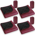 Preboun 4 Pack Large Waterproof Stadium Blankets Thick Warm Fleece Picnic Camping Blankets for Cold Weather Football Games Concerts Beach Outdoor Activities Homeless Donations(Dark Red) - color: Dark Red