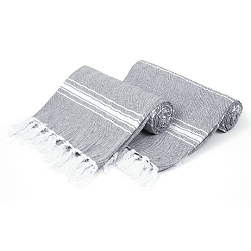 Belizzi Home Turkish Beach Towel -Large Beach Towels Oversized 2 Pack-Soft Durable Compact Lightweight Quick Dry Sand Free Bath Pool Towel Set for Beach Gifts Clearance Vacation Travel - Charcoal Grey - color: Charcoal, size: 2 Pack