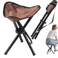 Travel Folding Camping Stool, 14.6 inches Lightweight Outdoor Tripod Chair and Maximum weight 210 lbs Portable Party Chair Fishing Chairs Seat for Camp Hiking Beach Garden and Painting (Brown) - color: Brown