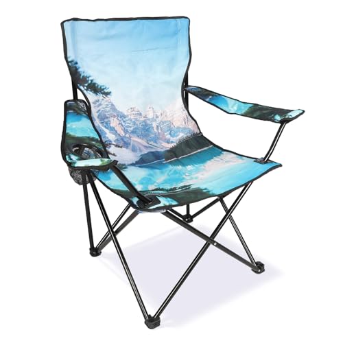 Northroad Camping Chair Portable Camp Chair, Folding Lawn Chair with Cup Holder for Outdoor Camping, Hiking, Travel, Patio, Beach, Picnics - color: Light Blue