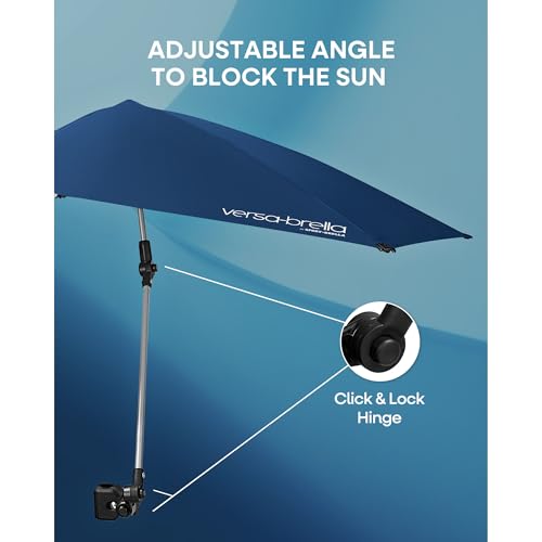 Sport-Brella Versa-Brella SPF 50+ Adjustable Umbrella with Universal Clamp - color: Dark Blue, style: REG