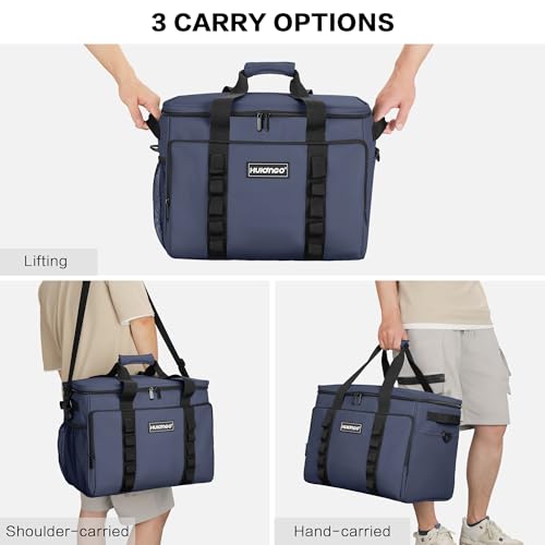 Soft Insulated Cooler Bag Collapsible Large Travel Coolers Soft Sided Coolers Ice Chest, Leakproof, Waterproof - color: blue