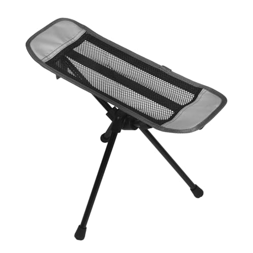 Ciieeo Portable Folding Camping Stool and Footrest, Ultralight Compact Picnic Seat with Tripod Design, Gray Portable Footrest Chair for Outdoor Hiking, Fishing, Camping, and Travel