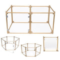 Front Row Foldable Dog Playpen – Durable and Portable Puppy Playpen for Exercise, Rest & Play – Clear Fence Panels with Aluminum Rods and Crate for Dogs and Other Small Pets (Gold, 6-Panel) - color: Gold
