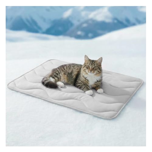 furrybaby Dog Cooling Mat for Medium Dogs, 35"x24" Self Cooling Pet Cooling Mat for Dogs & Cats, QMAX>0.5, Thickened Cool Fiber, Cooling pad for Dog Bed, Durable Portable Indoor/Outdoor Summer,Grey - color: Grey, size: 35“x24"(Medium)