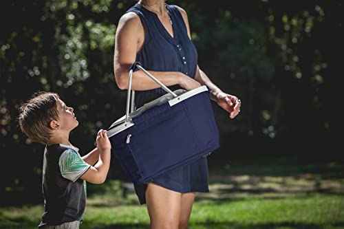 PICNIC TIME NCAA Illinois Fighting Illini Metro Shopping Basket - Insulated Picnic Basket - Collapsible Market Basket - Utility Tote Cooler Bag