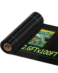 Pterying 2.6ftx100ft Weed Barrier Landscape Fabric Heavy Duty, Premium Garden Geotextile Fabric Weed Blocker for Driveway Mats Erosion Control, Weed Control Garden Cloth Ground Cover - size: 2.6FTx100FT