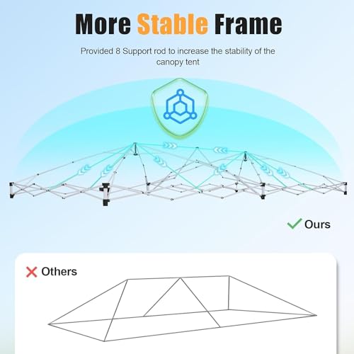 HOTEEL 10x20 Pop Up Canopy Tents for Parties with 6 Sidewalls & 8 Wind-Resistant Rods & Carry Bag, Outdoor Tent Easy Setup for Wedding, Patio Events, Commercial, Waterproof and UV50+ Protection,Black - color: Black, size: 13x26FT (+4 Walls)