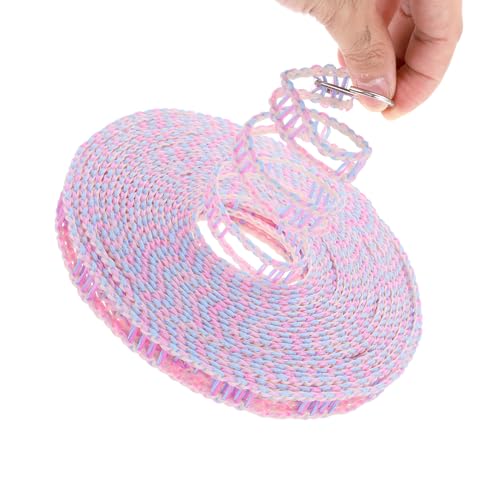 uxcell Windproof Clothesline, 8M 26ft Plastic Non-Slip Clothes Drying Rope Portable Travel Clothesline for Courtyard Outdoor Laundry Camping, Purple - color: Purple, size: 26.2ft