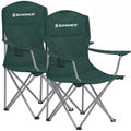 SONGMICS 2 Pack Folding Camping Chairs, Load 330 lb, Cup Holder and High Backrest, Heavy-Duty Structure, for Lawn, Garden, Fishing, Terrace, Dark Green UGCB08GN - color: Green, style: 2PC (21.3"D x 33.9"W x 38.2"H)