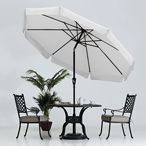 MASTERCANOPY Valance Patio Umbrella for Table Market -8 Ribs (10ft, Ivory) - color: Ivory, size: 10FT