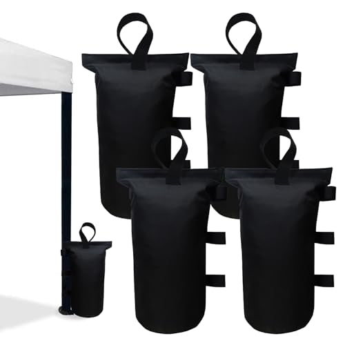 Canopy Weights Set of 4 150lbs Heavy Duty Canopy Weight Bags for Ez Pop up Canopy Tent, Weights for Outdoor Canopy Tent Legs, Set of 4, Black (Without Sand) - color: Black, size: 200lbs(4 x 50lbs)