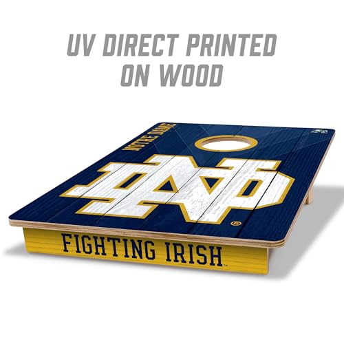 YouTheFan NCAA 2’ x 3’ Wood Cornhole Game with Logo Bags - color: Notre Dame Fighting Irish, size: 2' X 3'