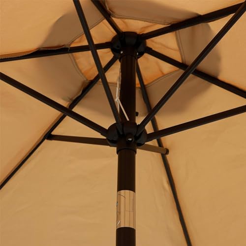 Blissun 7.5 ft Patio Umbrella, Yard Umbrella, Outdoor Market Umbrella with Push Button Tilt Crank (Tan) - color: tan