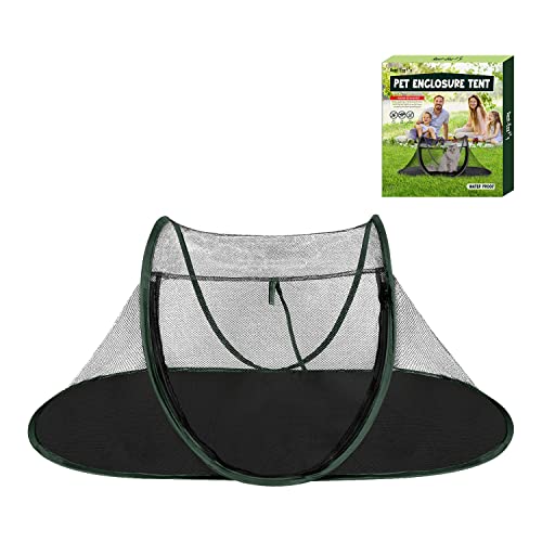 Cat Tent Outdoor, Pet Enclosure Tent Suitable for Cats and Small Animals, Indoor Playpen Portable Exercise Tent with Carry Bag(Dark Green) - color: Dark Green