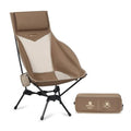 MellowCamp High Back Camping Chair, Oversized Comfort Design Collapsible Camp Chair with Pillow (Brown) - color: High Back Brown