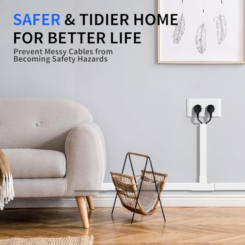 Delamu Cable Hider, 315in Cord Covers for Wires on Wall, One-Cord Cord Hider, Paintable Wire Hiders Wire Covers for Cords, Cable Management for Hiding 3-4 Wires, 20x L15.7 W0.1.18 H0.60in, White - size: 315in x 1.18in x 0.67in