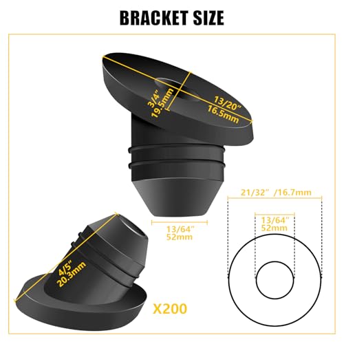 200Pack 30 Degree Angle Rubber Cable Railing Grommets for 1/8" 5/32" 3/16" Cables for Wood/Metal Cable Railing Posts, 1/8" Slant line Cable Railing Grommet,Cable Railing kit for Metal - size: 30 Degree
