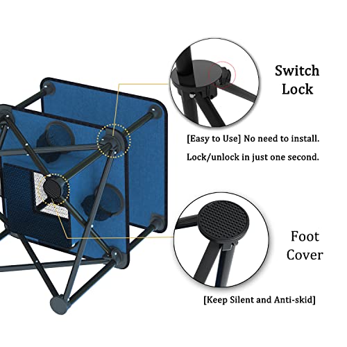 Folding Camping Table, Portable Outdoor Picnic Table, Lightweight Square Camp Table with Built-in 4 Cup Holders Food Basket and Travel Bag for Barbeque Beach Camping and Tailgate Blue - color: Blue