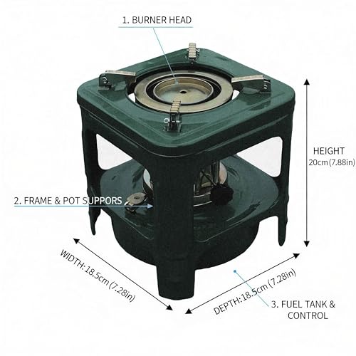 Fogon de petróleo para cuba, Portable Kerosene Stove 8-Wick, Kerosene Heater for Outdoor Camping Cooking, Picnic Burner Furnace with Windproof Design for Tent, Yard, Hurricane, Survival Kits