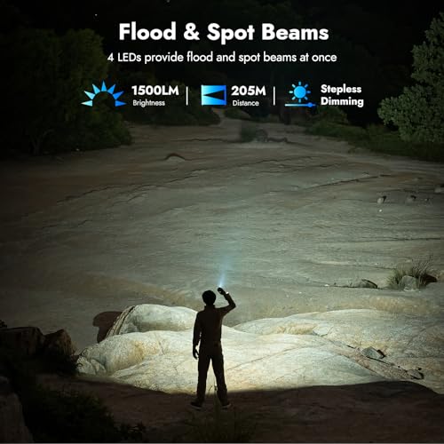 WUBEN X4 EDC Flat Flashlight with RGB Light, 1500 Lumens Mini Flashlight with Tactical Switch and Magnetic, IP68 Portable Pocket Clip USB C Flash Light for Camping, Checking, Emergencies - color: Black
