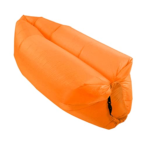Inflatable Lounger Air Sofa Comfortable Portable Foldable Inflatable Couch for Outdoor Camping, with Storage Bag for Adults or Children - color: Orange