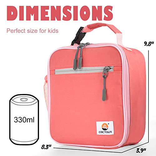 CaCTOUR Lunch Box Kids,Premium Insulated Lunch Bag for Girls Boys,Soft Bag Mini Cooler Back to School Thermal Reusable Lunch Bag for Work School Picnic -Red - color: B-Red