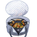 BAGSPRITE Slow Cooker Carrying Case Compatible with 6-8 Quart Crockpot Carrier for Hot Food and Hamlton Beach Slow Cooker Tote with Lid Fastener for Crock-pot Dust Cover Applicances - color: Grey