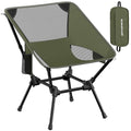 SONGMICS Camping Chair, Lightweight Folding Beach Chair, Adjustable Height, Steel Frame, Portable for Outdoor Travel - color: Green, style: Lowback (18.9"D x 22"W x 27.1"H）