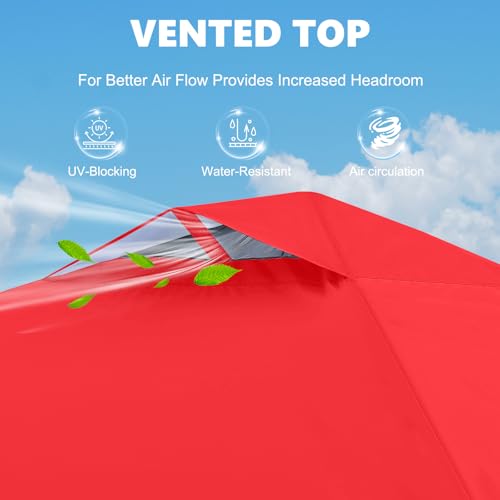 MASTERCANOPY Durable Pop-up Canopy Tent with 1 Sidewall (10'x10', Red) - color: Red, size: 10x10