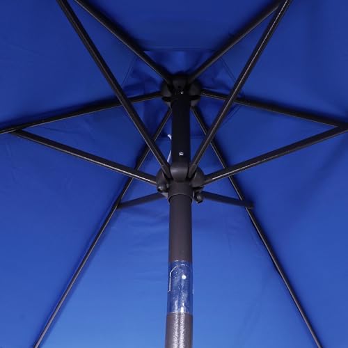 Blissun 7.5 ft Patio Umbrella, Yard Umbrella, Outdoor Market Umbrella with Push Button Tilt Crank, Royal Blue - color: Royal Blue