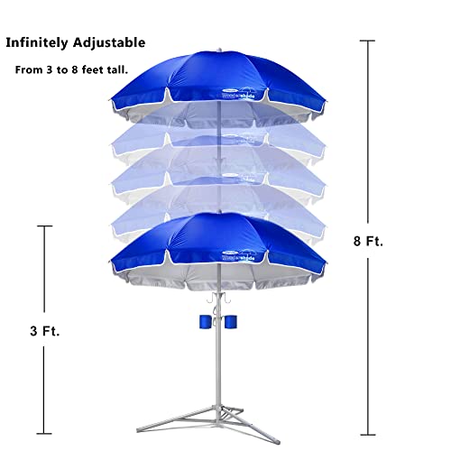 Wondershade Ultimate Portable Sun Shade Umbrella – Lightweight Adjustable Outdoor Patio & Beach Umbrella with Tripod Base (Blue) - color: Royal Blue