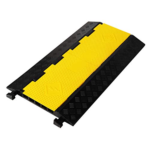 1 Pack Rubber Cable Ramp Hose Cable Protector Ramp 5 Channel 22000Lbs Load Capacity Traffic Speed Bump Wires Power Lines Extension Cord Cover for Indoor Outdoor - color: 22000Lbs-5Channel-1Pack
