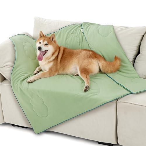 LE SURE Premium Cooling Blankets for Large Dogs - Washable Dog Cooling Throw Blanket with Q-MAX>0.4，Durable Self Cooling Pet Mat for Cat, Soft Cooling Summer Blanket for Hot Weather, Green, 40x50 - color: Green, size: L(40x50")