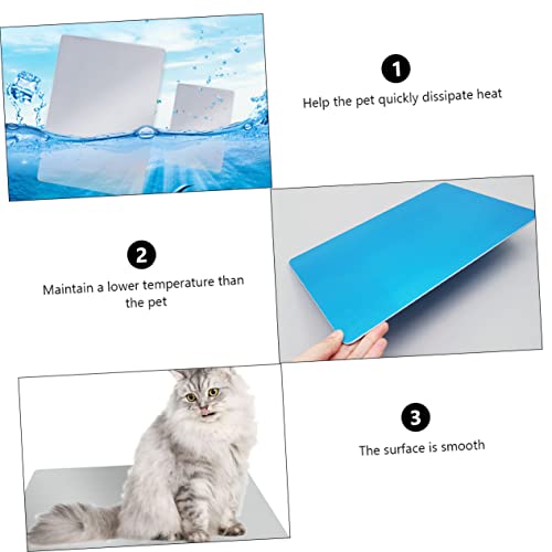Happyyami Cooling Mat for Dogs and Cats Reusable Aluminum Pet Bed Pressure-Activated Cooling Pad for Summer Relief Smooth Surface Lightweight and Portable