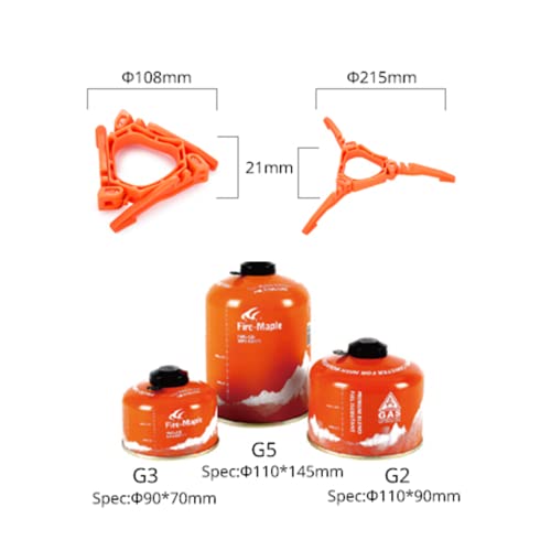 Fire-Maple Foldable Fuel Canister Stand, Tripod Support Bracket for Camping Stove and Outdoor Cooking - color: Orange